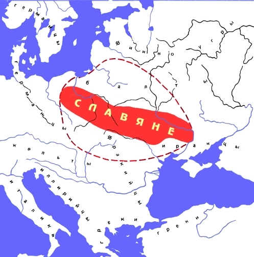 Карта проживания славянских народов